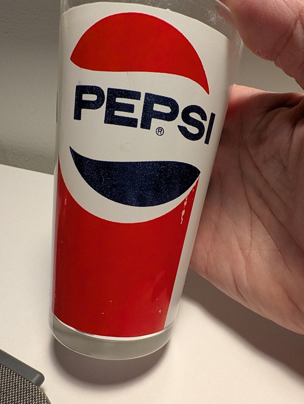 Vintage Pepsi Cola 12 Fl Oz Red White Blue Logo Drinking Glass Tumbler - Picture 3 of 6